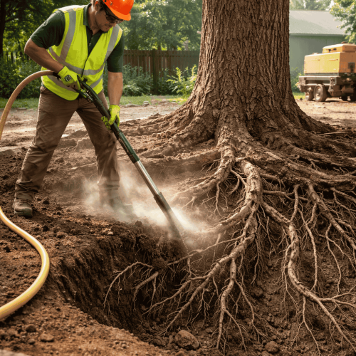 Root Excavation via Air Spading